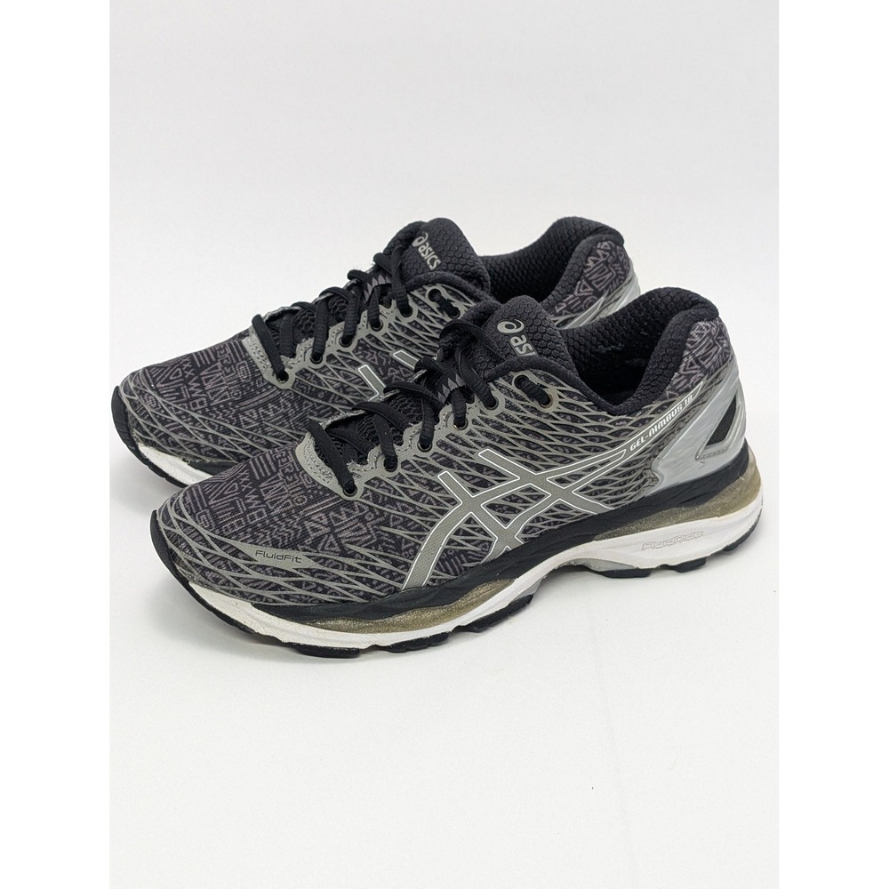 Asics Gel-Nimbus 18 Womens Running Shoes Grey Black T580N Size 7